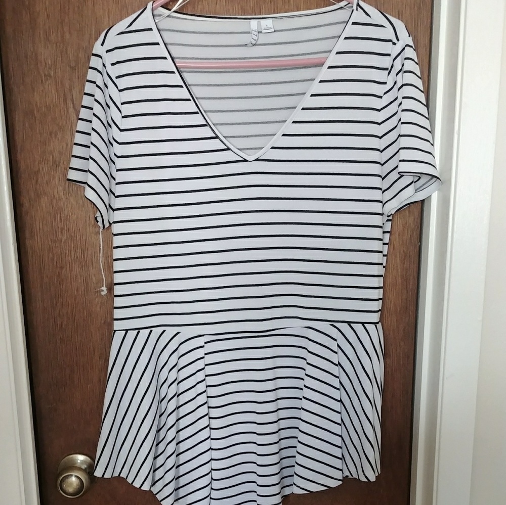 Striped peplum shirt